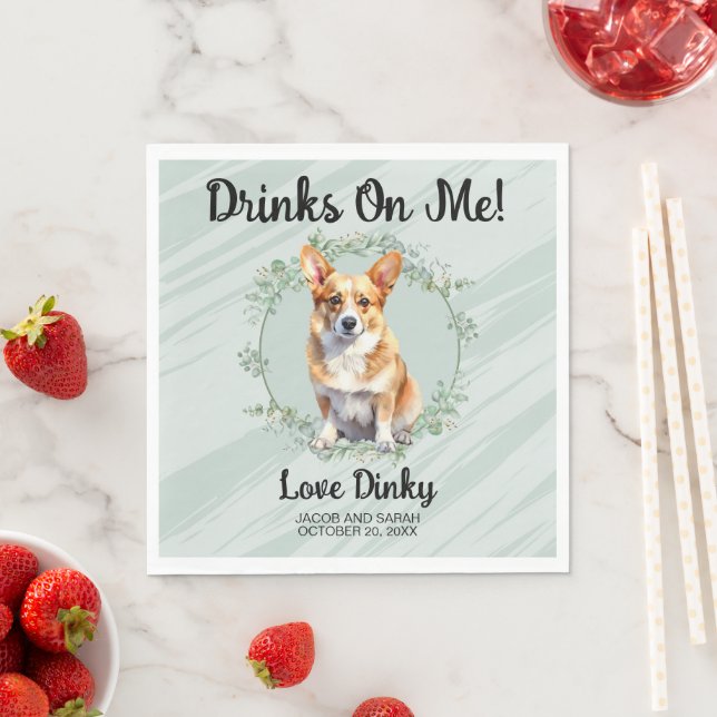 Guardanapo De Papel Brindes À Minha Conta! Corgi Cachorro Pet Casament (Insitu)