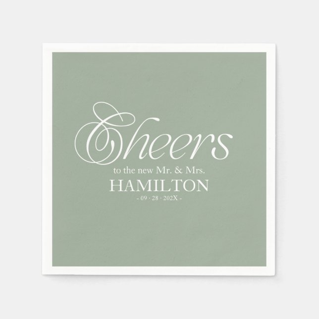 Guardanapo De Papel Brindes Casamento Minimalista Moderno (Frente)