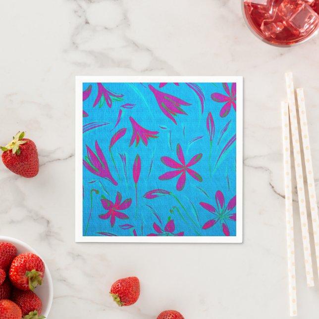 Guardanapo De Papel Brisa Floral Turquesa (Insitu)