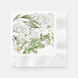 GUARDANAPO DE PAPEL BRITÂNICAS DE ARTE FLORAL BRANCA
