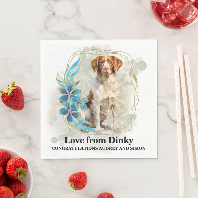 Guardanapo De Papel Brittany Spaniel I Do Too Napkins com foto de cães (Insitu)