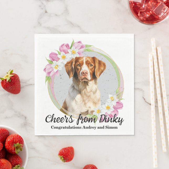 Guardanapo De Papel Brittany Spaniel I Do Too Napkins com foto de cães (Insitu)
