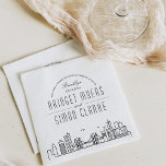 Guardanapo De Papel Brooklyn Deco Skyline | Evento de Casamento Napkin<br><div class="desc">Um conjunto único de guardanapos jantados, baseado no horizonte do horizonte, adaptado especificamente ao seu futuro casamento na bela cidade do Brooklyn, Nova Iorque. Eles apresentam uma saudação no topo, seguida pelo nome e data da cidade. Esta é seguida pelos nomes da noiva e do noivo em uma fonte única...</div>