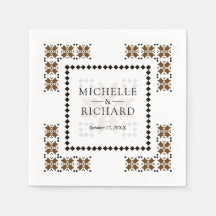 Brown and Black Ukrainian Embroidery Wedding