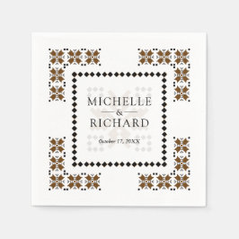 Guardanapo De Papel Brown and Black Ukrainian Embroidery Wedding