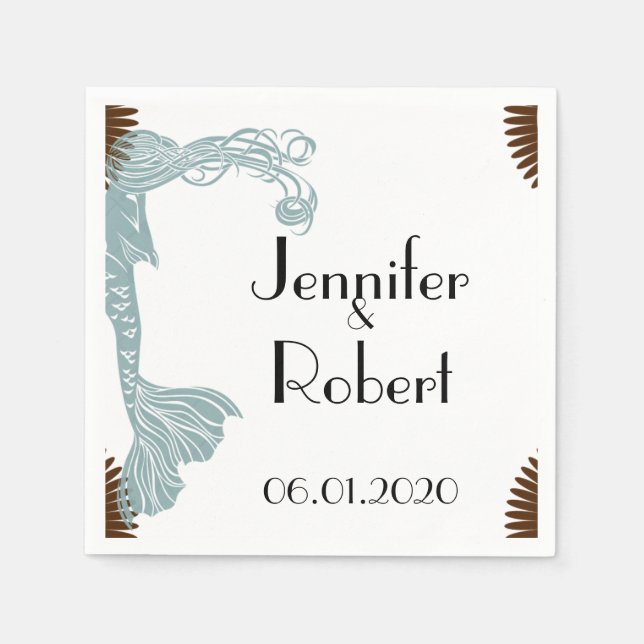 Guardanapo De Papel Brown and Teal Art Deco Posh Wedkin (Frente)
