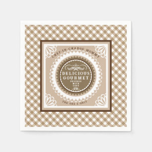 Guardanapo De Papel Brown Buffalo Gingham. Napkins