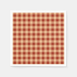 Guardanapo De Papel Brown Checkered Gingham Pattern