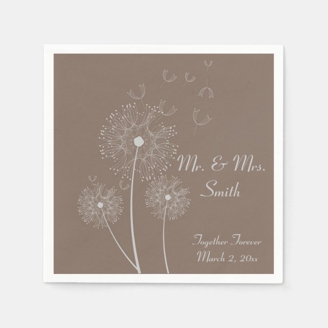 Guardanapo De Papel Brown Dandelion Wedkins (Frente)