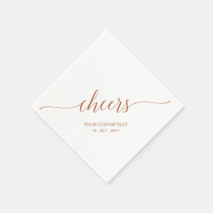 Guardanapo De Papel Brown Elegante Estiloso Letreiro Cheers Evento