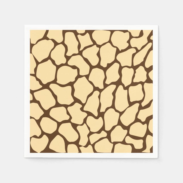 Guardanapo De Papel Brown Giraffe Pattern – Minimal Animal Print (Frente)