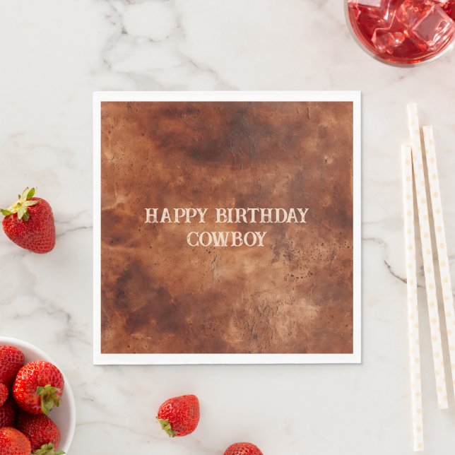 Guardanapo De Papel Brown Ocidental Howdy Cowboy Brown (Insitu)