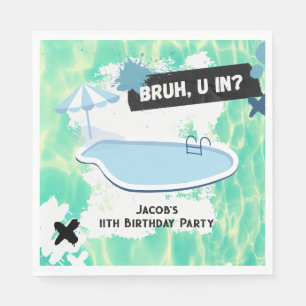 Guardanapo De Papel Bruce Você Na Festa De Piscina De Verão, Adolescen