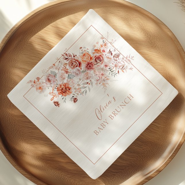 Guardanapo De Papel Brunch Boho Floral para Bebê (Criador carregado)