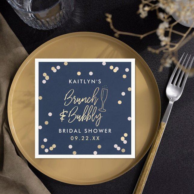 Guardanapo De Papel Brunch & Bubbly Confetti Chá de Noiva (Criador carregado)