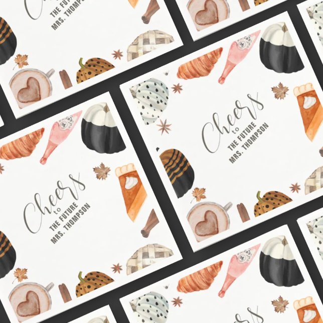 Guardanapo De Papel Brunch de Chá de panela Pumpkins Pintado com queda (Criador carregado)