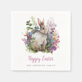 Guardanapo De Papel Brunch de Páscoa Floral Aquarela de Orquídea