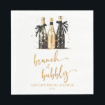 Guardanapo De Papel Brunch e Bubbly Champagne Gold Bridal Shower<br><div class="desc">Estes são guardanapos de papel Brunch e Bubbly Black Gold Champagne Bridal Shower!</div>
