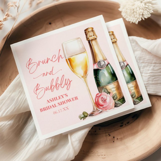 Guardanapo De Papel Brunch e Bubbly Mimosa Champanhe Bridal Shower (Criador carregado)