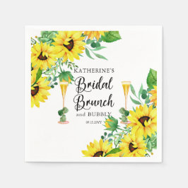 Guardanapo De Papel Brunch Nupcial & Chuveiro de Bolhas Boho Girassóis