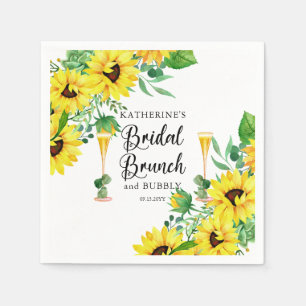 Guardanapo De Papel Brunch Nupcial & Chuveiro de Bolhas Boho Girassóis