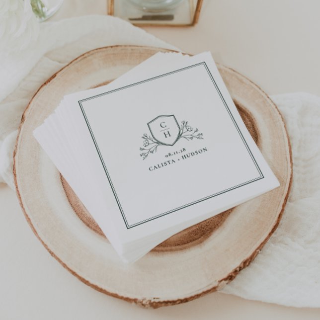 Guardanapo De Papel BRUNSWICK Crista de Monograma Casamento (Criador carregado)