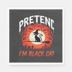 Guardanapo De Papel Bruxa de Gato Preto do Halloween Disfarce