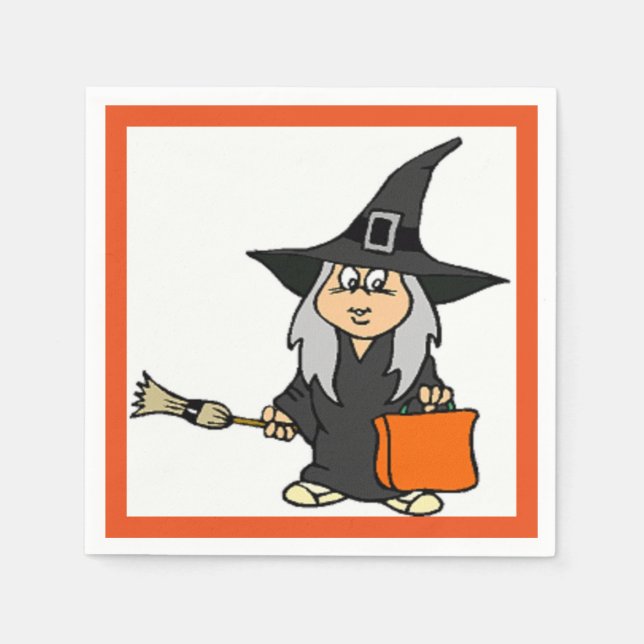 GUARDANAPO DE PAPEL BRUXA DE HALLOWEEN (Frente)