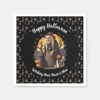 Guardanapo De Papel 🍽️ Bruxa Spooky Halloween Napkins 🎃 Black 👻