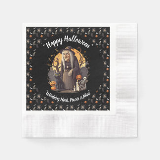 Guardanapo De Papel 🍽️ Bruxa Spooky Halloween Napkins 🎃 Black 👻