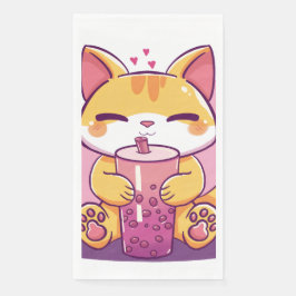 Guardanapo De Papel Bubble Tea Kitty