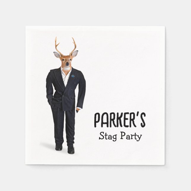 Guardanapo De Papel Buck in a Tuxedo para Festa de Bachelor (Frente)