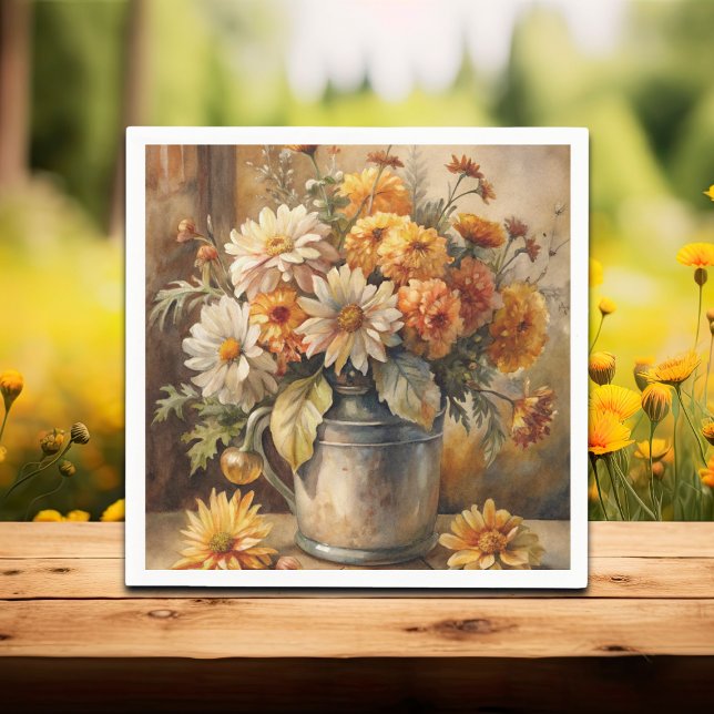 Guardanapo De Papel Bucket with Fall Floral   (Criador carregado)