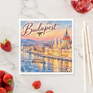 Guardanapo De Papel Budapeste Hungria Danúbio Parlamento Natal