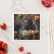 Buddha Standard Cocktail White Paper Napkins