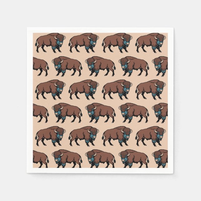 Guardanapo De Papel Buffalo Bison Pattern (Frente)