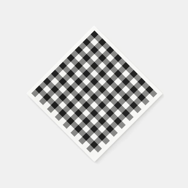 Guardanapo De Papel Buffalo Gingham Black and White Check Xadrez (Canto)