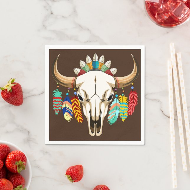 Guardanapo De Papel Buffalo Skull Native American Emblem (Insitu)