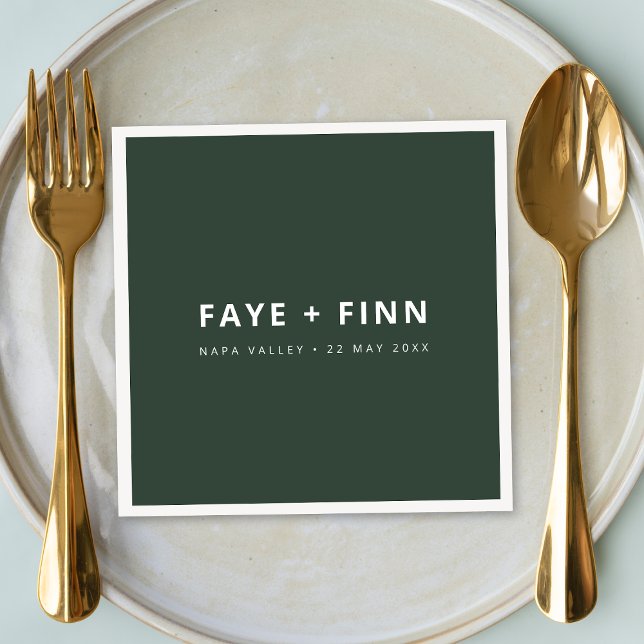 Guardanapo De Papel Buffet Mínimo de Casamento Verde da Floresta Moder (Criador carregado)