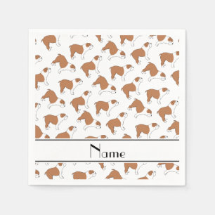 Guardanapo De Papel Buldogue branco conhecido personalizado