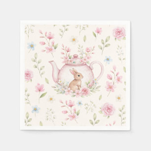 Guardanapo De Papel Bule Charming Bule de Chá Rosa Floral Primavera