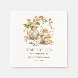 Guardanapo De Papel Bule de Chá Floral Hora do Chá Chá de Noiva