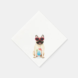 Guardanapo De Papel Bulhdog Francês de Verão