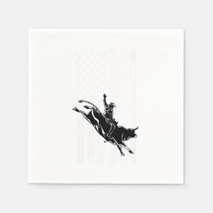 Guardanapo De Papel Bull Rider USA Flag Cowboy Rodeo País Ocidental G