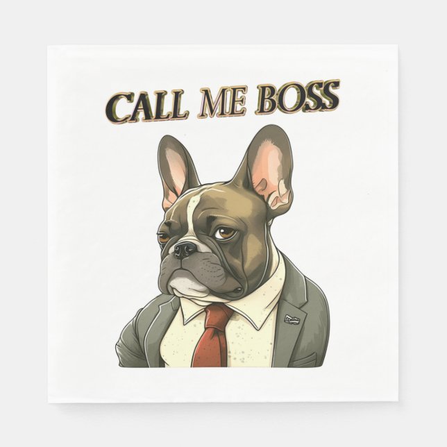 Guardanapo De Papel Bulldog Francês em um Suit (Frente)