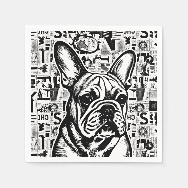 Guardanapo De Papel Bulldog Napkins Francês (Frente)