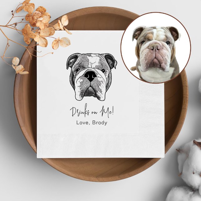 Guardanapo De Papel Bulldog Personalizado Bebida Em Mim (Criador carregado)