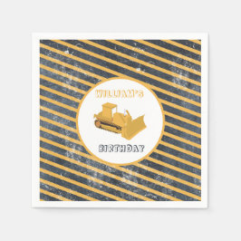 Guardanapo De Papel Bulldozer Construtor Truck Birthday Boy