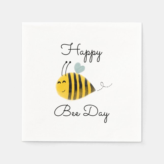 Guardanapo De Papel Bumble Bee Happy Bee Day (Frente)