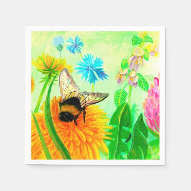 Guardanapo De Papel Bumblebee em dandelion (Frente)